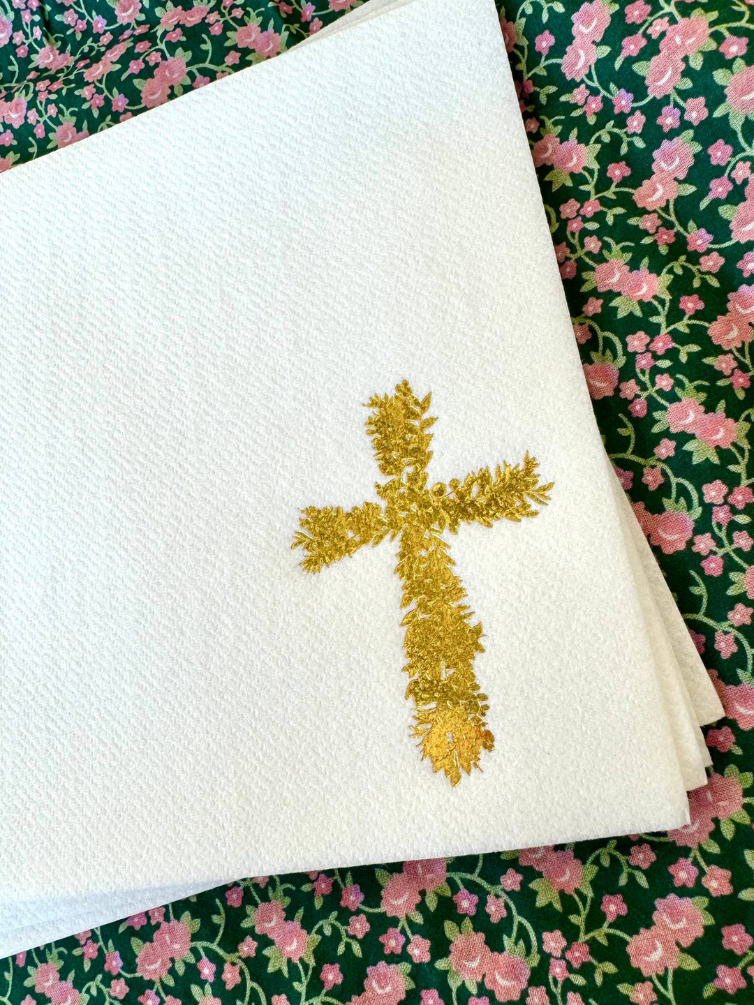 Cross Linun Napkins - Gold