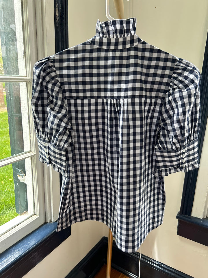 Westport Top in Navy and White Gingham by Navy Bleu