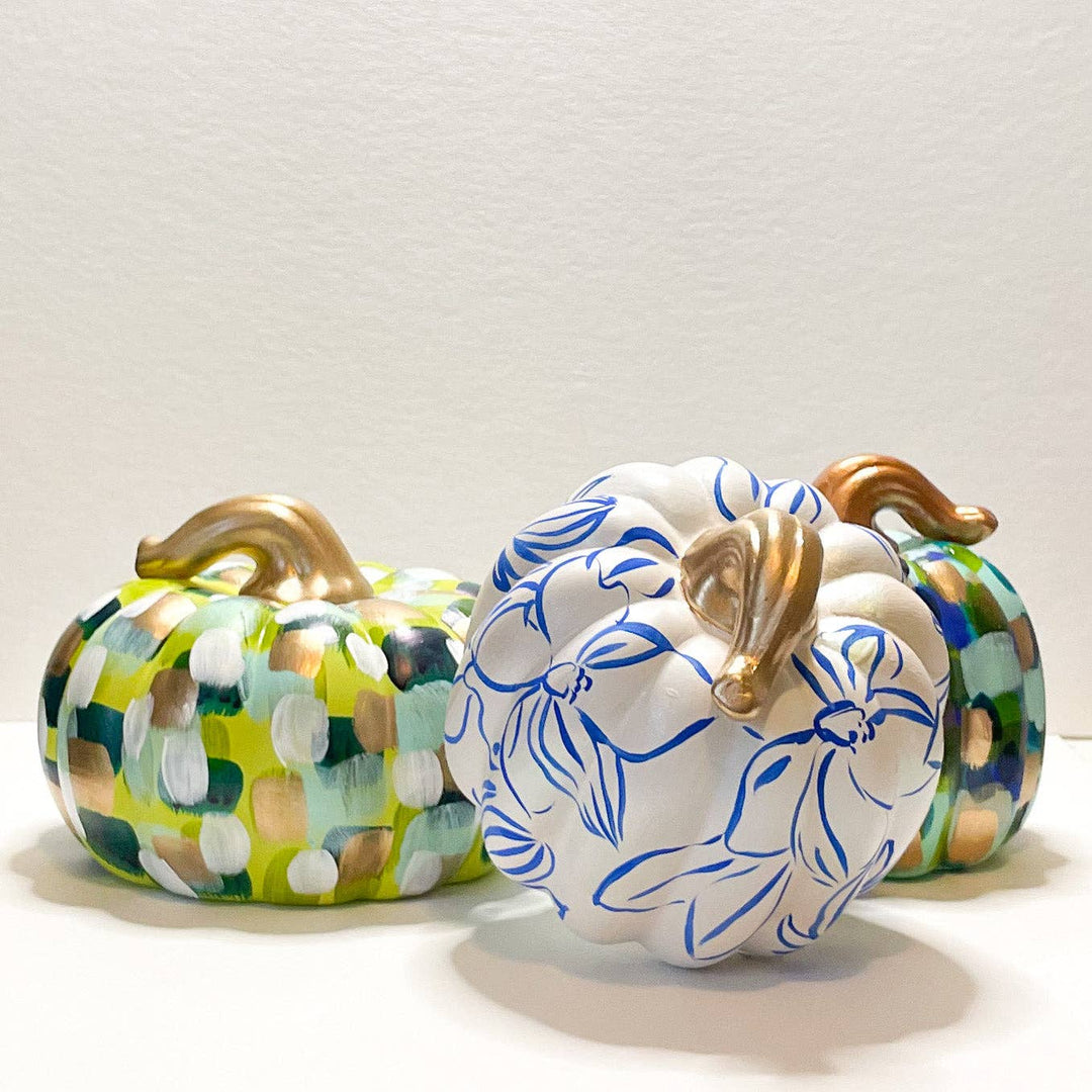 Jessica Reynolds Art Blue Green Abstract Pumpkin