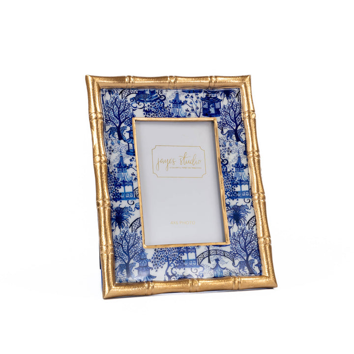 Garden Party Chang Mai Photo Frame: White & Blue / 4 x 6