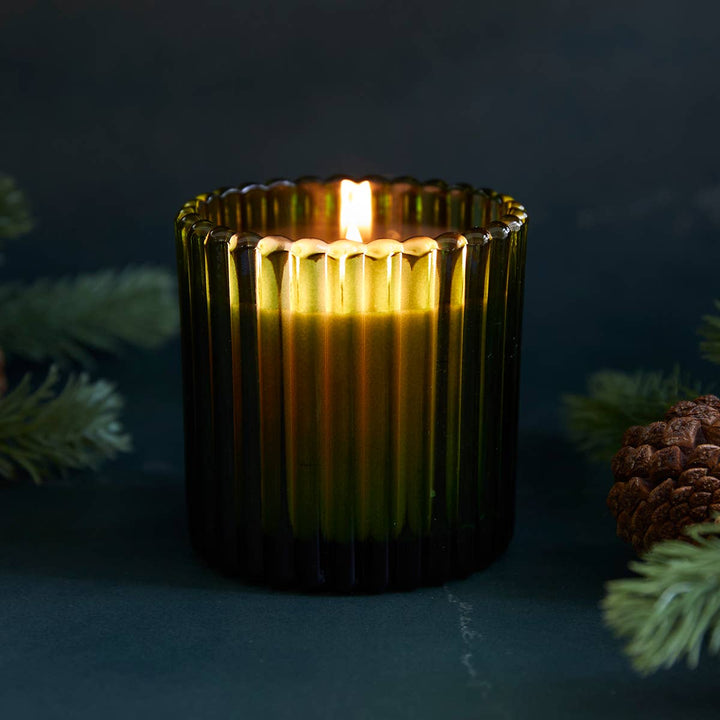 Balsam Fir & Cedar Candle In Green Glass 7oz  Ctn. 6