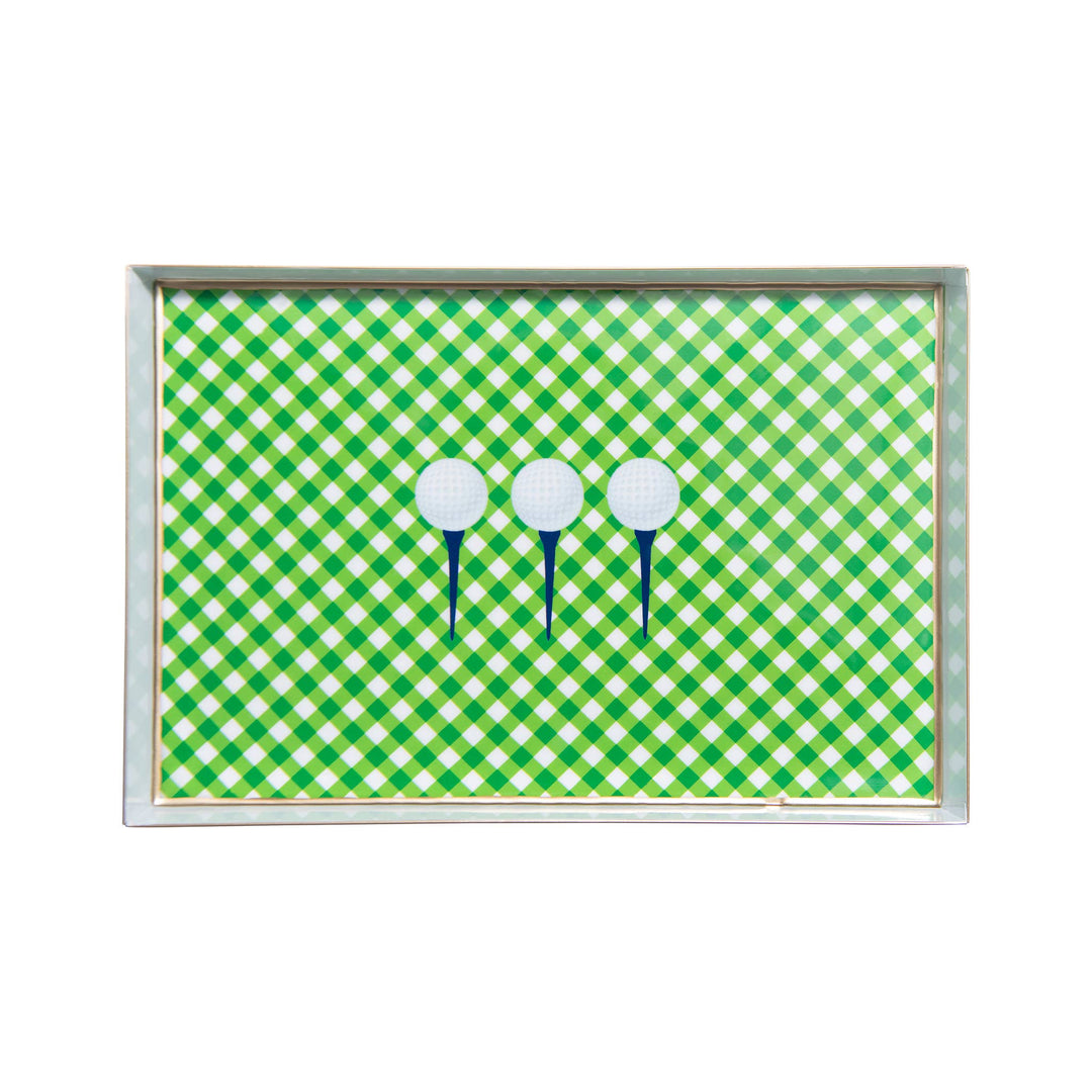 Jaye's Studio Tee Time Enameled Oliver Tray 8x12: Green