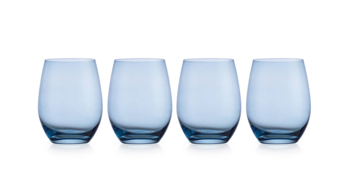 Godinger Set of Four Veneto Stemless Wine Glasses: Frost