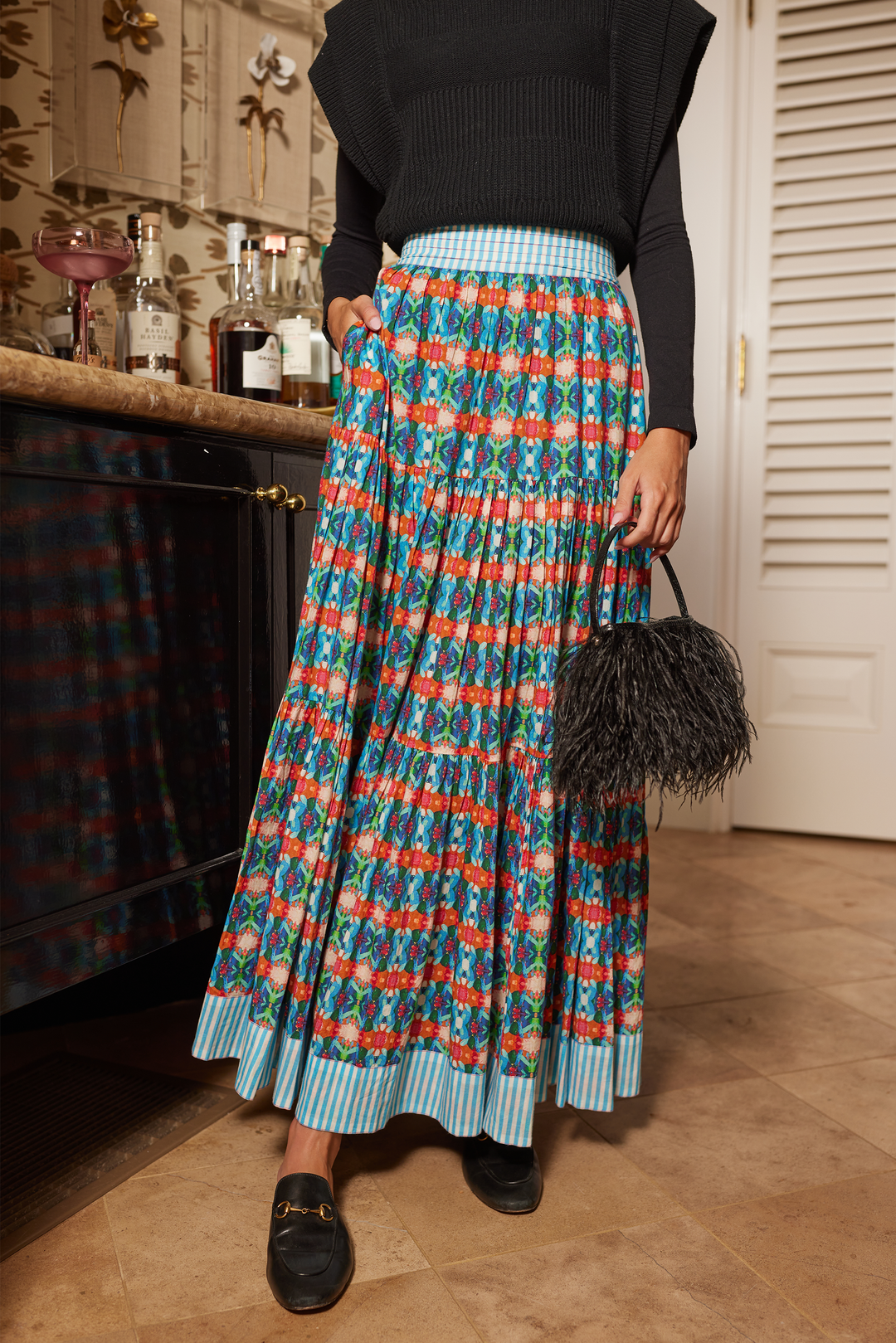 Brooks Avenue Triple Tiered Maxi Skirt