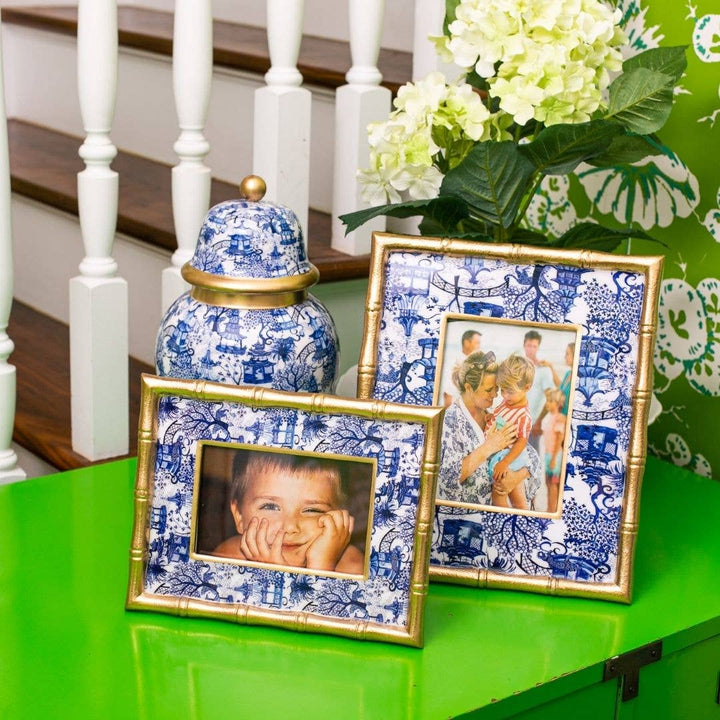 Garden Party Chang Mai Photo Frame: White & Blue / 4 x 6