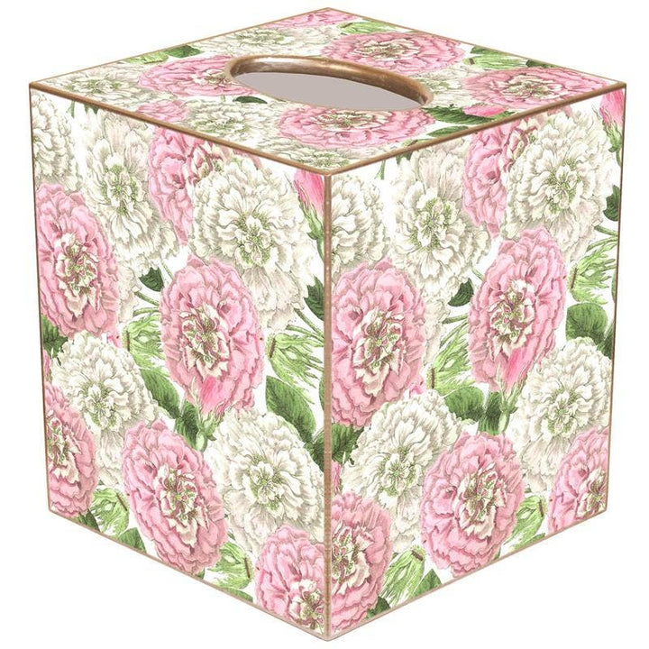 Heirloom Roses Pink & White Tissue Box Cover: Paper Mache