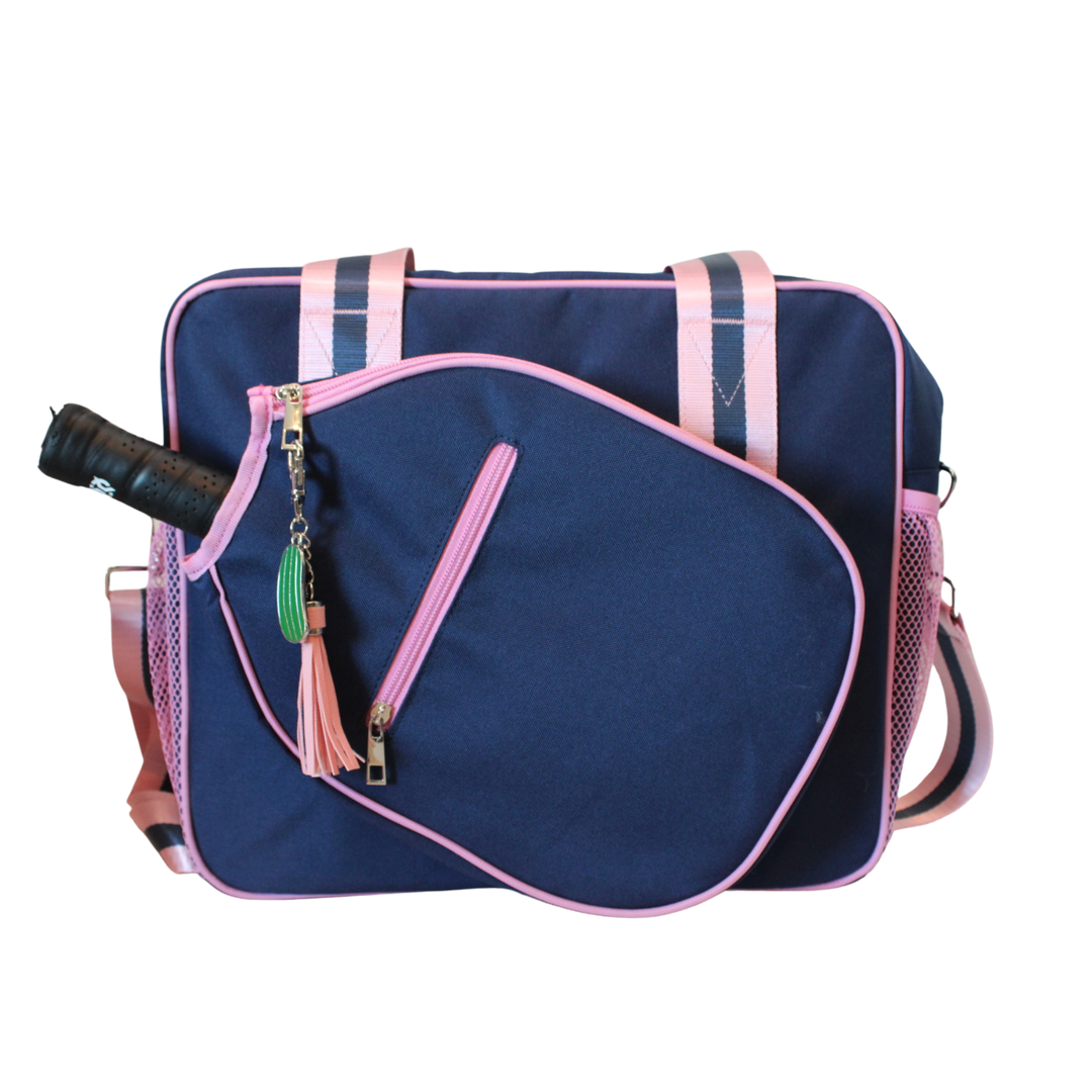 Lola Pickleball Tote Bag Navy / Pink