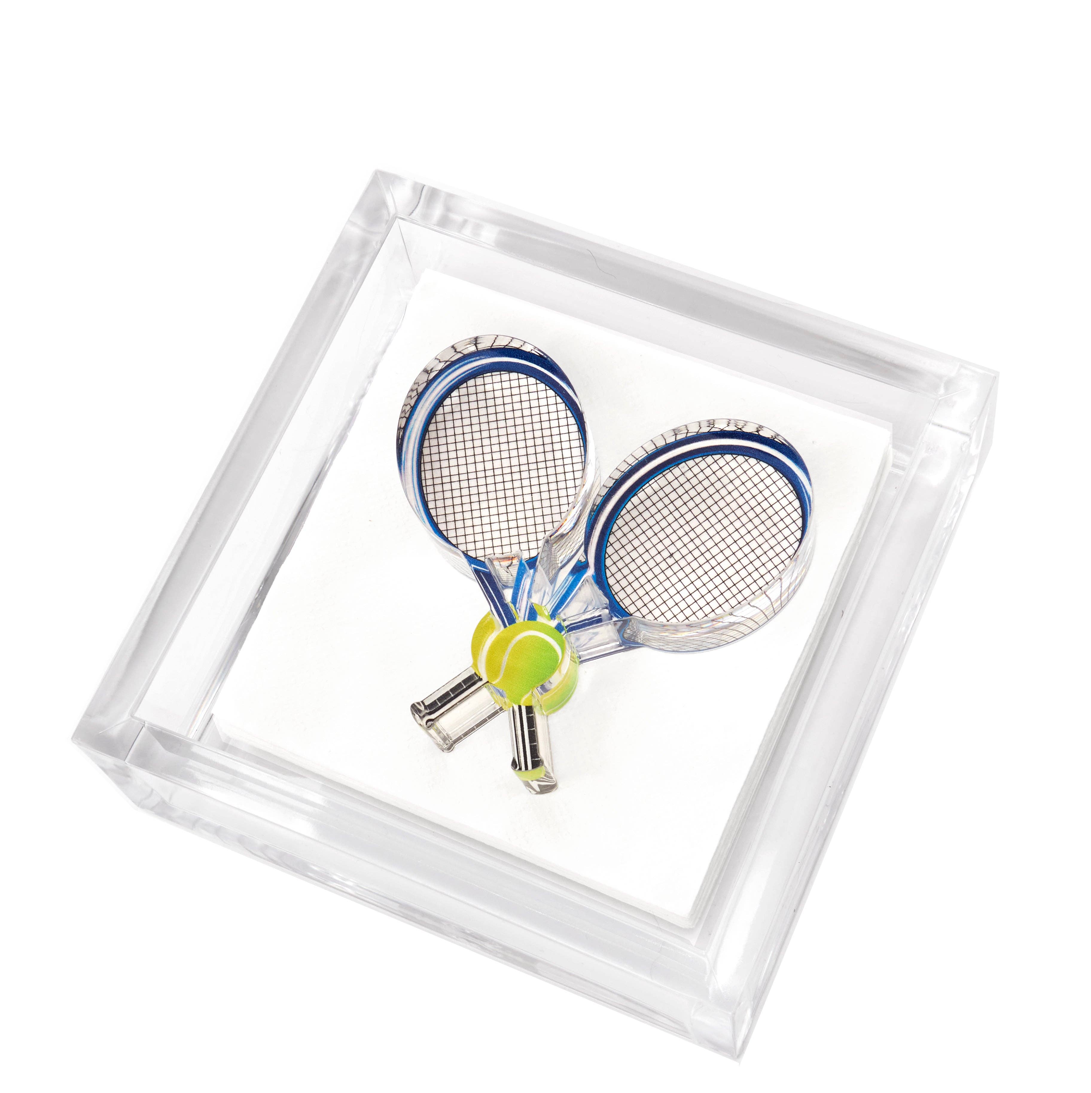 Cocktail Napkin Holder with Tennis Racquets - Thumbnail 2