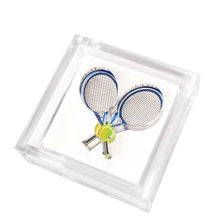 Cocktail Napkin Holder with Tennis Racquets