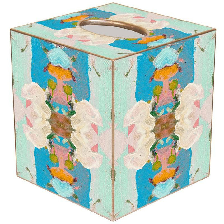 Monets Garden Blue by Laura-Park Tissue Box Cover: Paper Mache