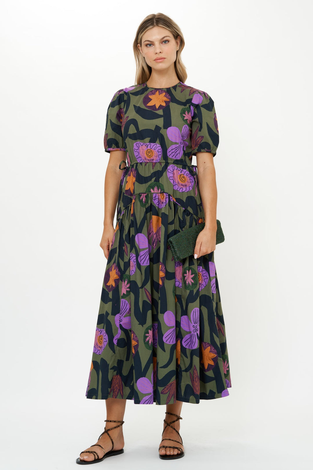 Puff Sleeved Piped Maxi by Oliphant