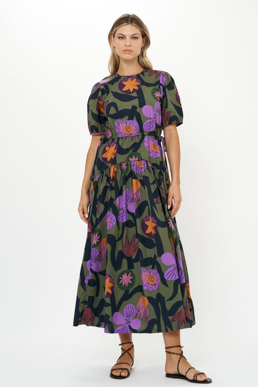 Puff Sleeved Piped Maxi by Oliphant