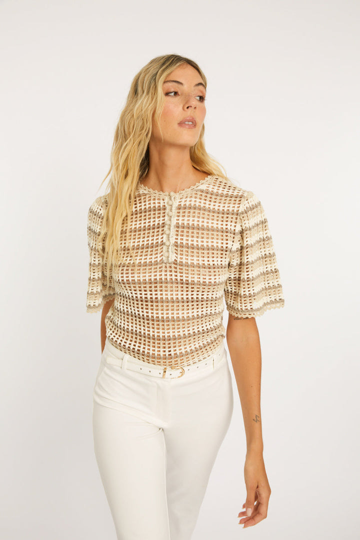 Agata Ivory / Birch Sweater by Caballero