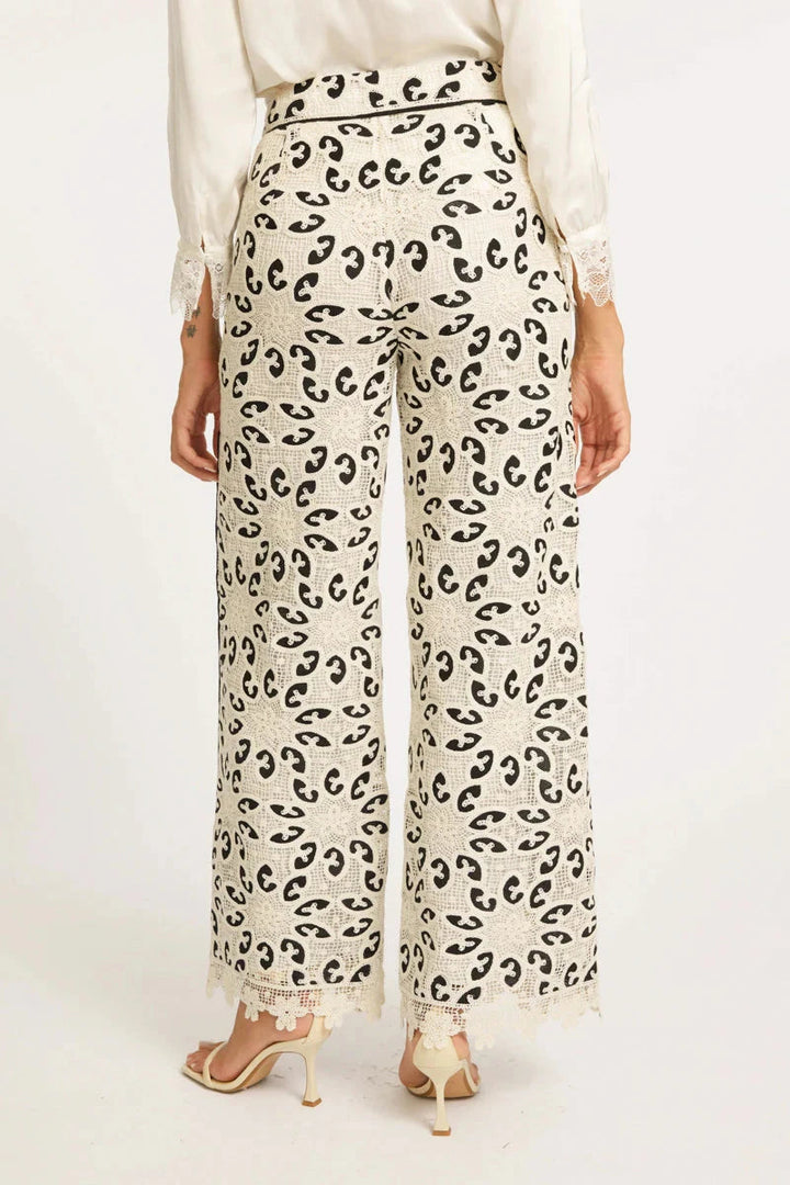 Celina Ivory Black Lace Pant by Caballero