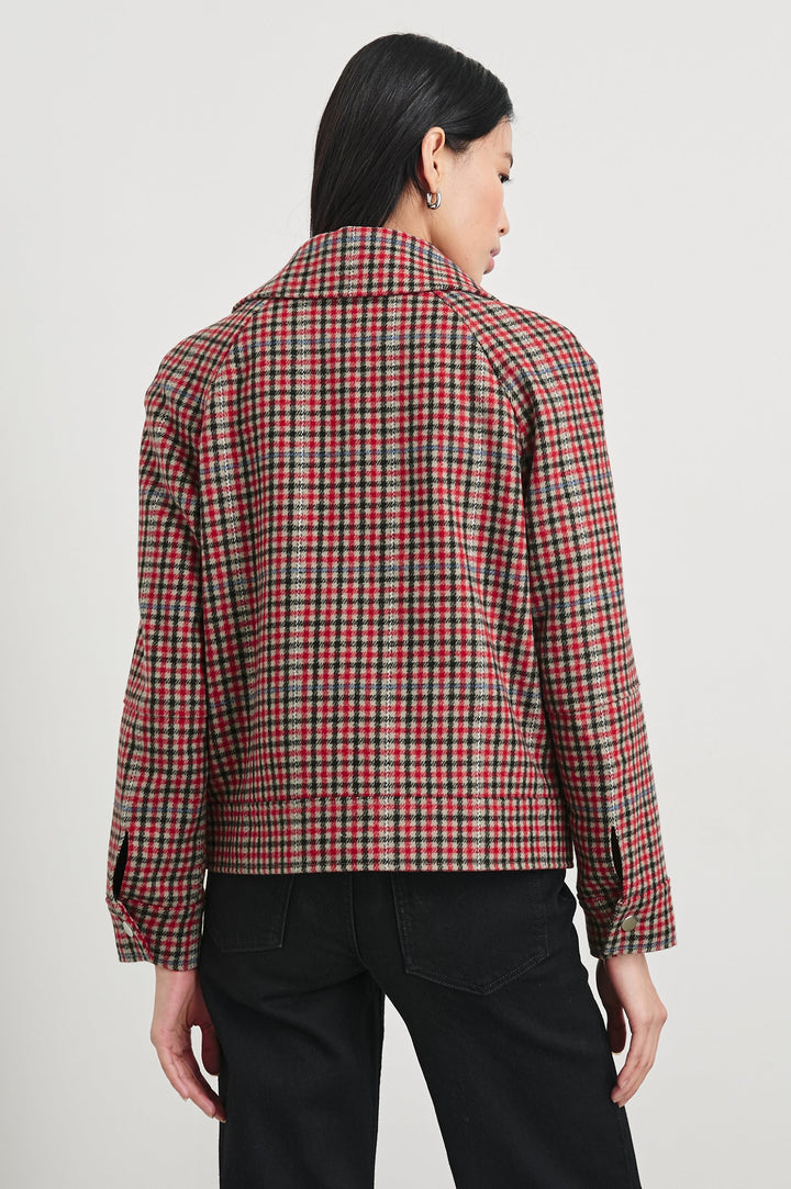 Cheyenne Jacket in Crimson Mini Check by Rails