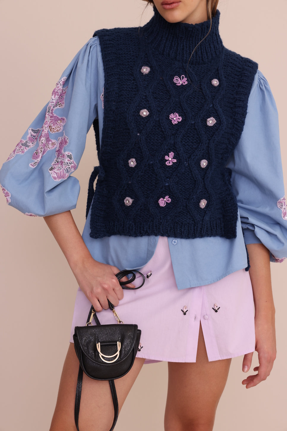 Vero Alfie Picasso Vest in Blue