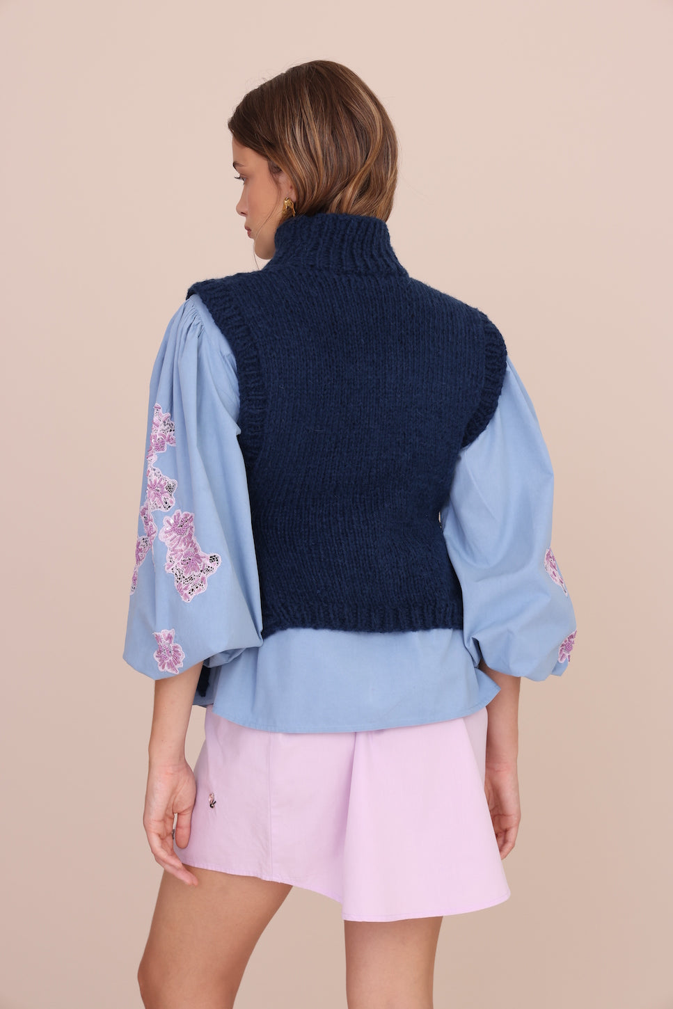 Vero Alfie Picasso Vest in Blue