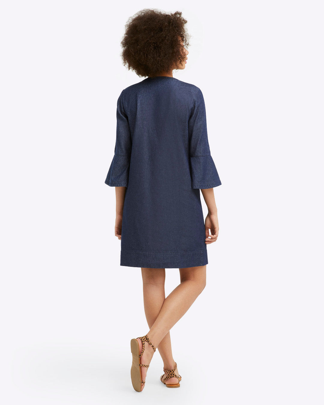 Draper James Chambray Ruffle Shift Dress