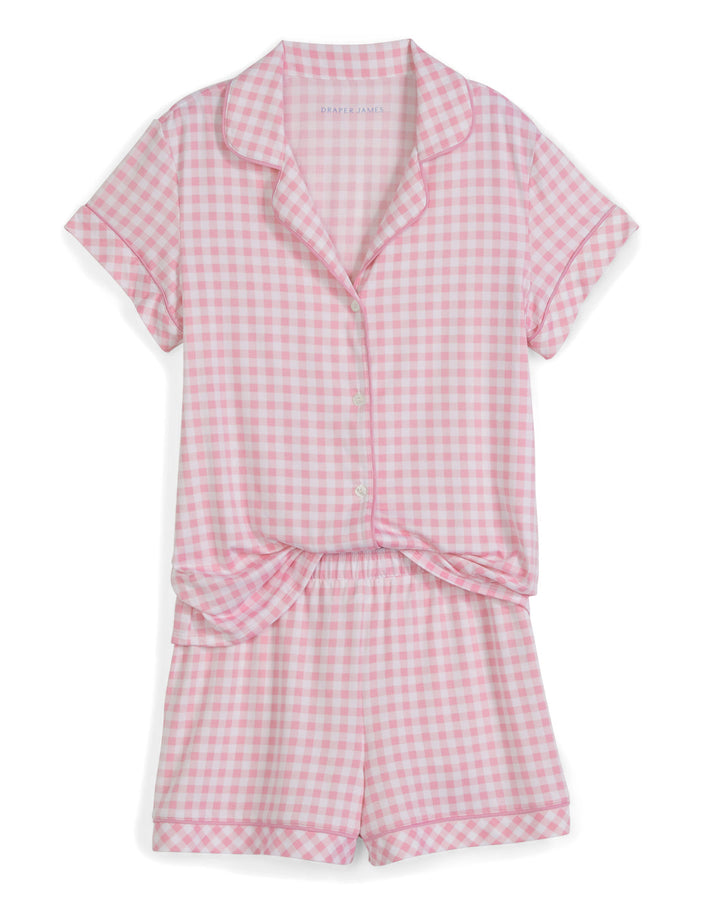 Draper James Sara Pajama Set in Light Pink Gingham