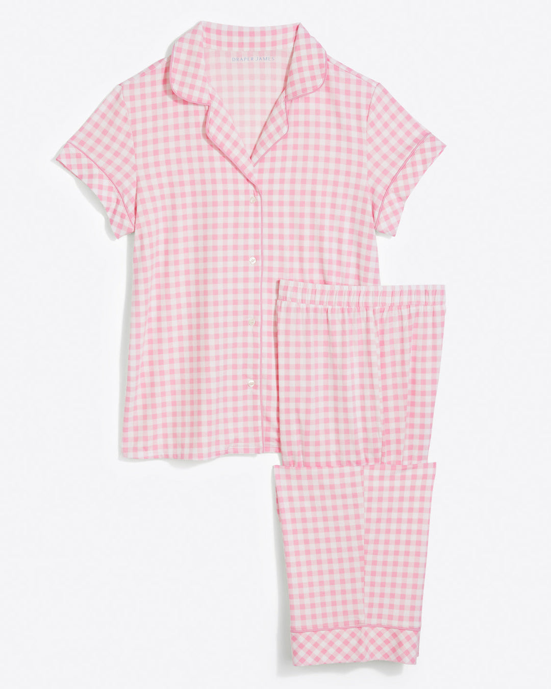 Draper James Linda PJ Set in Light Pink Gingham