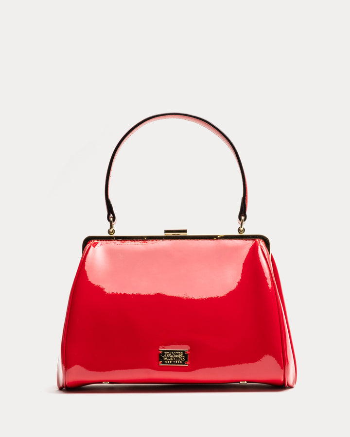 Frances Valentine Frame Bag Soft Patent Leather Red OS