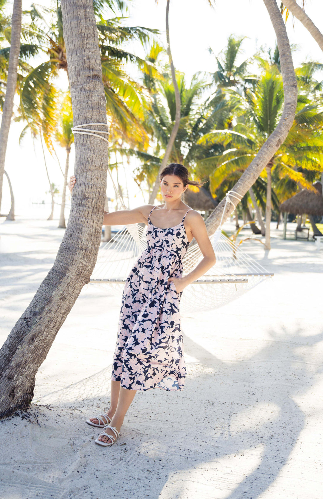 Brixton Dress in Navy Outline Floral by Hutch