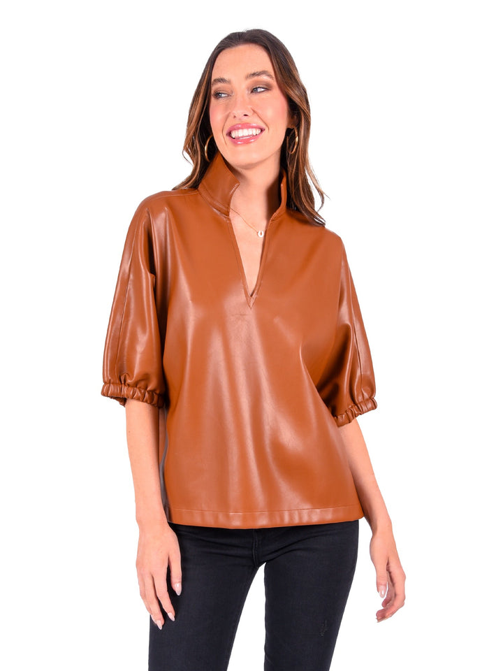 Emily McCarthy Poppy Top - Luggage Vegan Leather