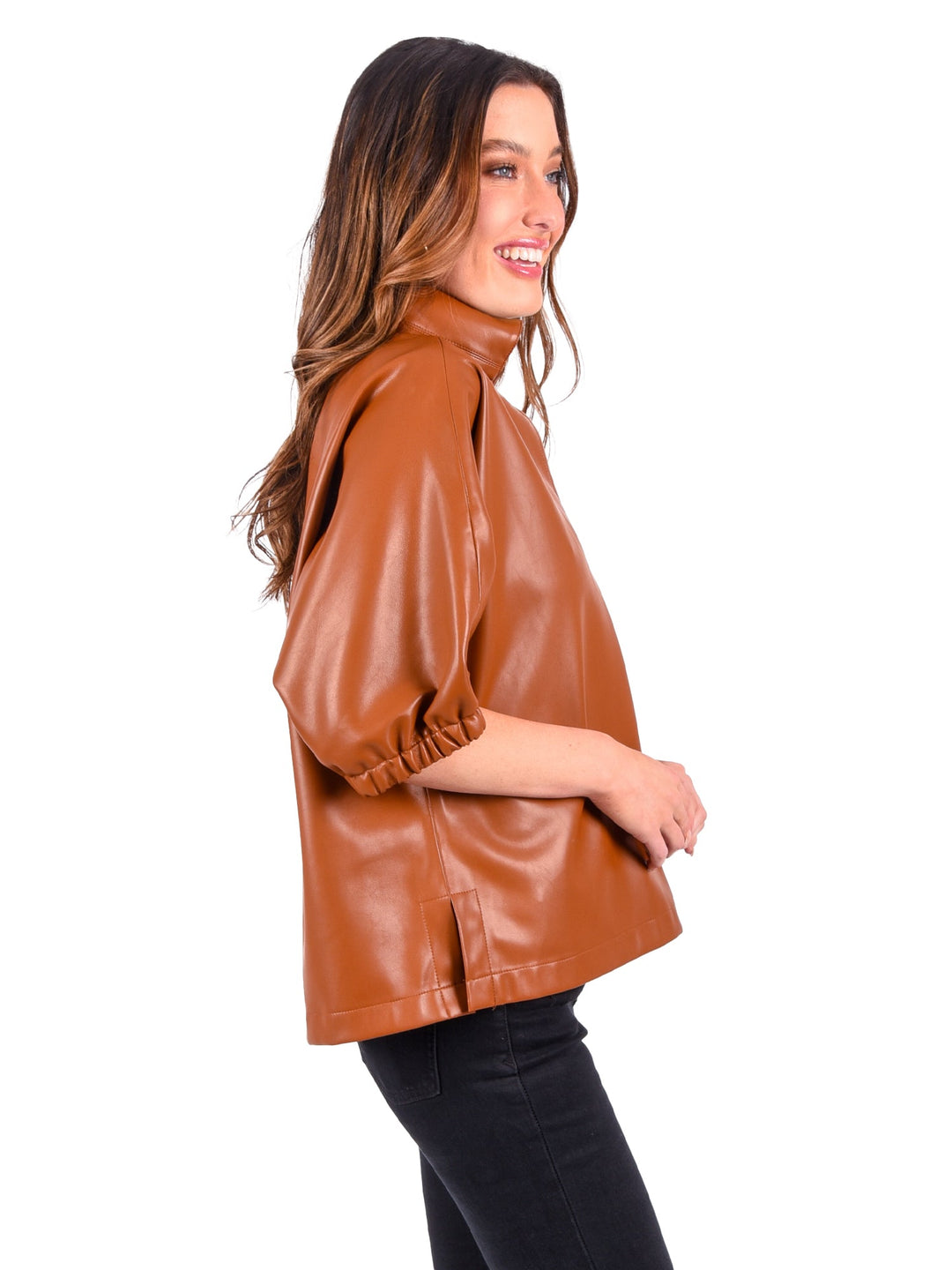 Emily McCarthy Poppy Top - Luggage Vegan Leather