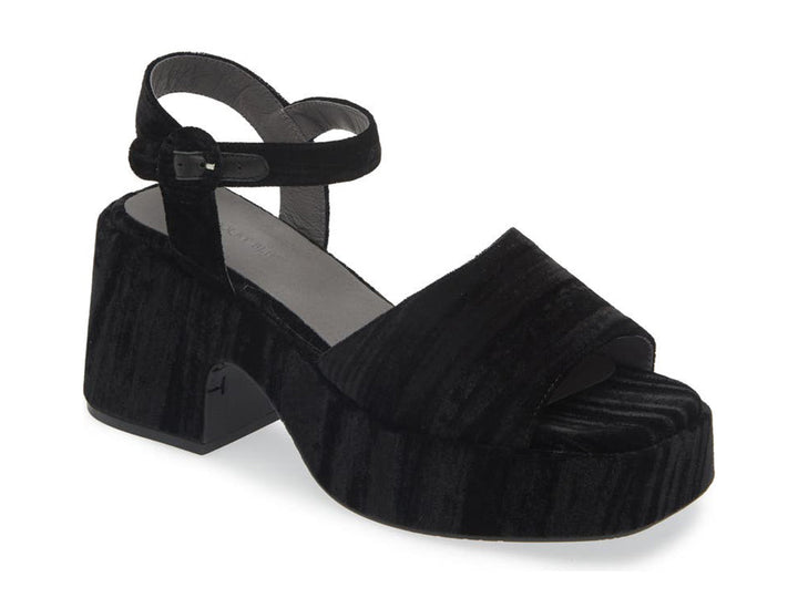 Chocolate Blu Helga Platform Sandal in Black Velvet