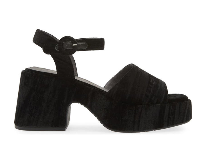 Chocolate Blu Helga Platform Sandal in Black Velvet