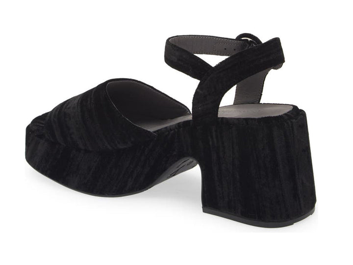 Chocolate Blu Helga Platform Sandal in Black Velvet