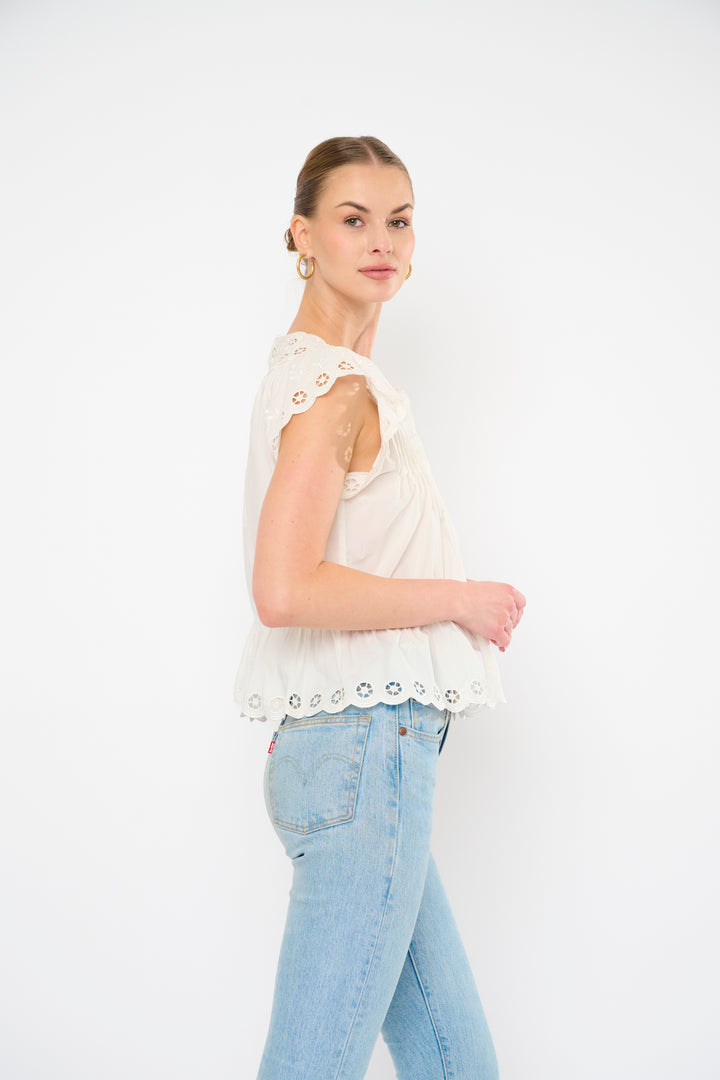 Bria Top in Ivory Mist by Flora Bea