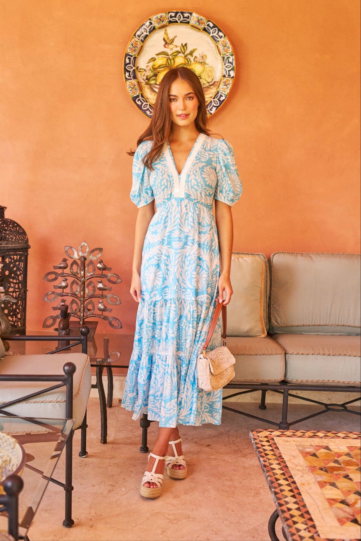Margot Dress in Sky Jardin by Sheridan French