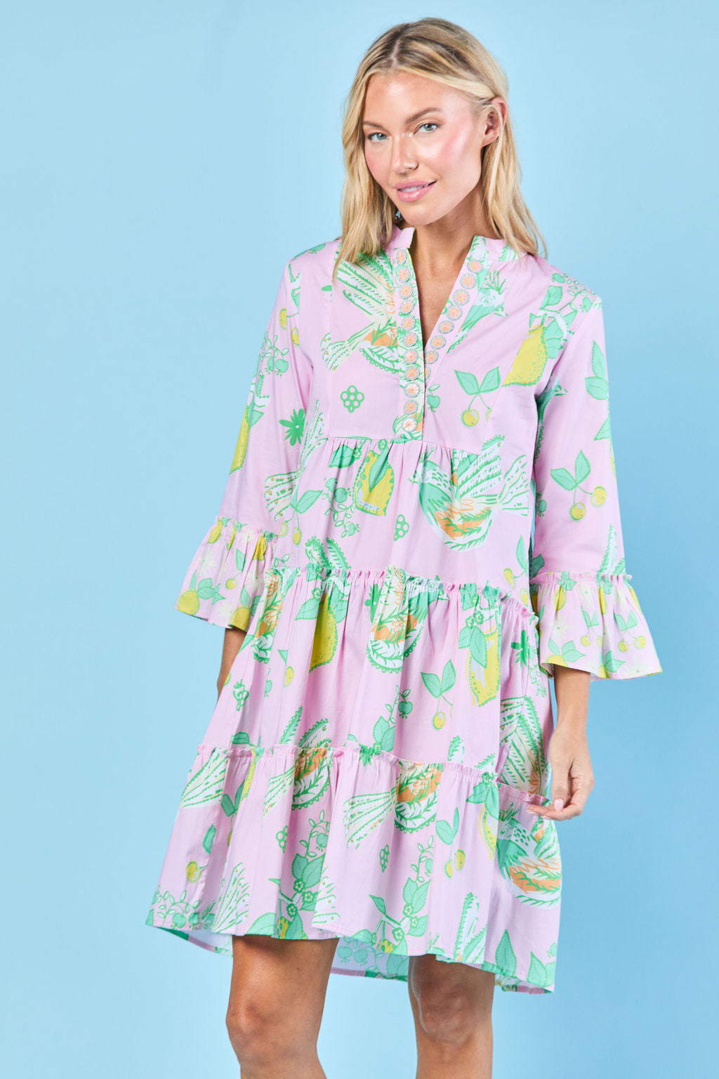 Caty Dress in Blushing Songbird by Sheridan French