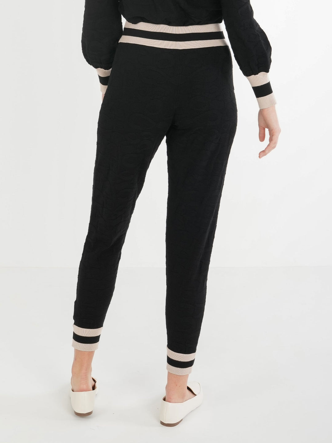 Downtown Jogger in Black Knit Cheetah by Emily McCarthy