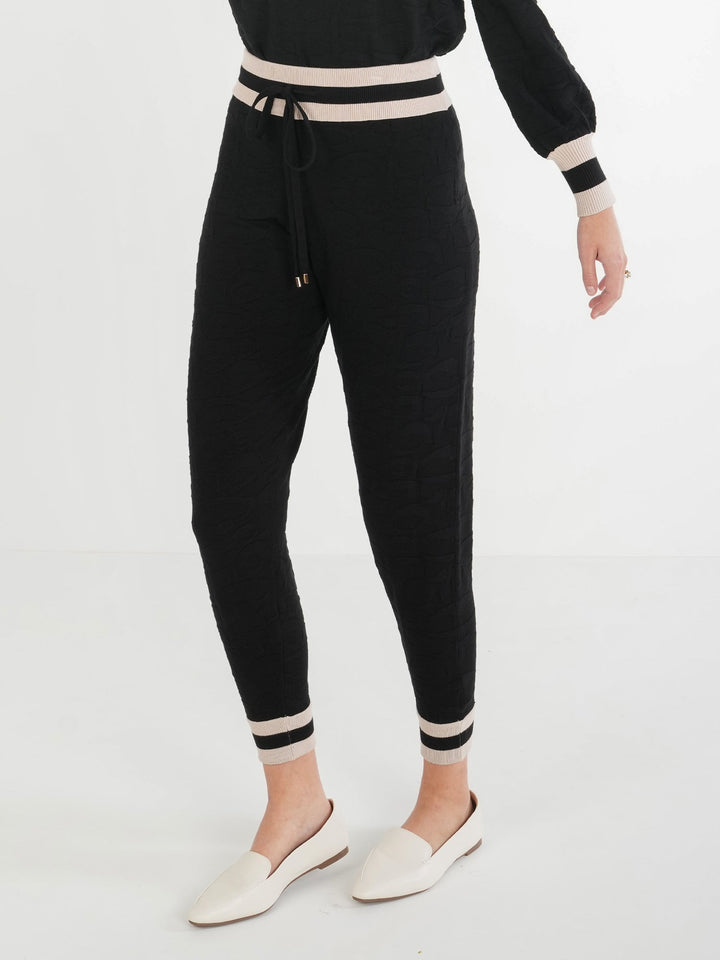 Downtown Jogger in Black Knit Cheetah by Emily McCarthy