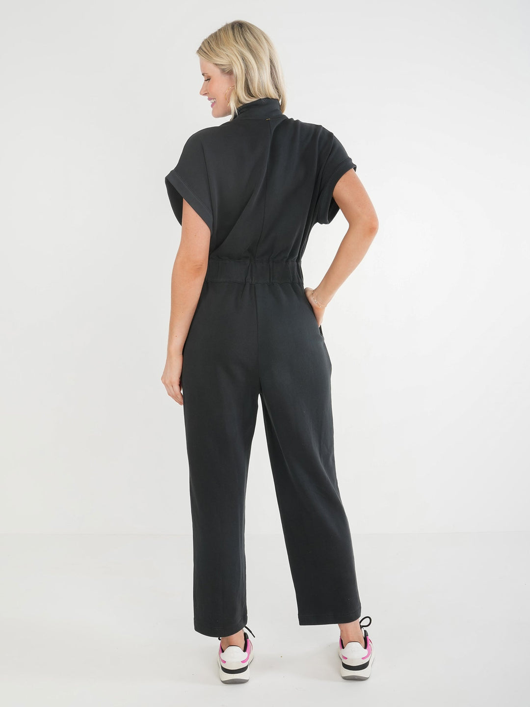 Poppy Jumpsuit in Black French Terry by Emily McCarthy