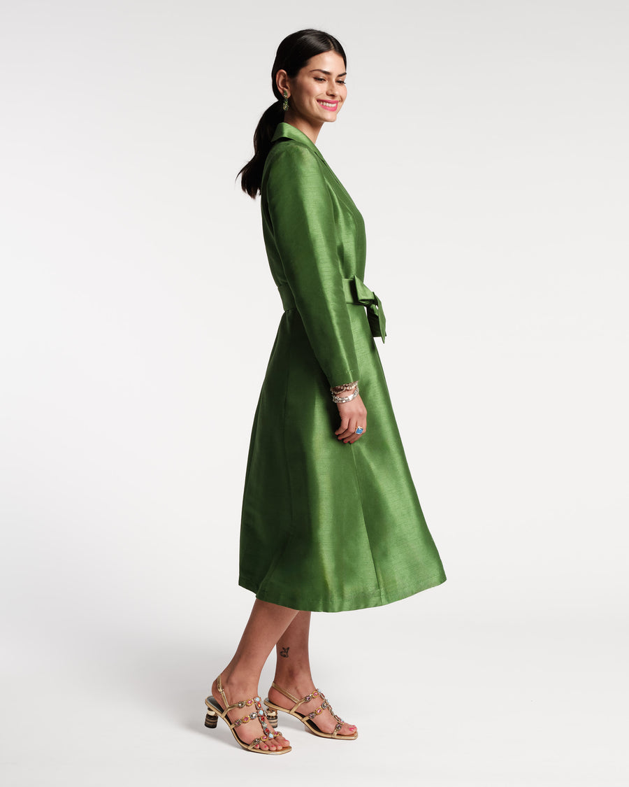 Frances Valentine Lucille Wrap Dress in Green