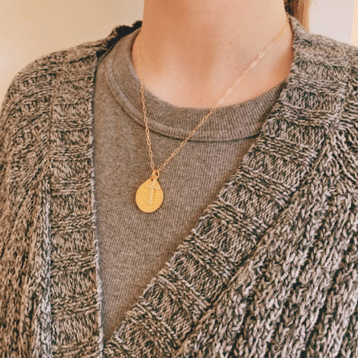 Allison Avery Lord's Prayer Medallion Chain with Cross