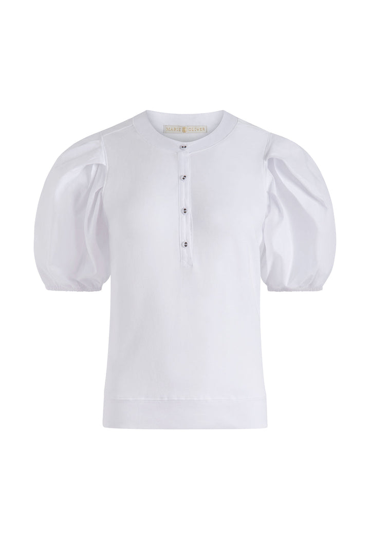 Kaison Top in Cool White by Marie Oliver