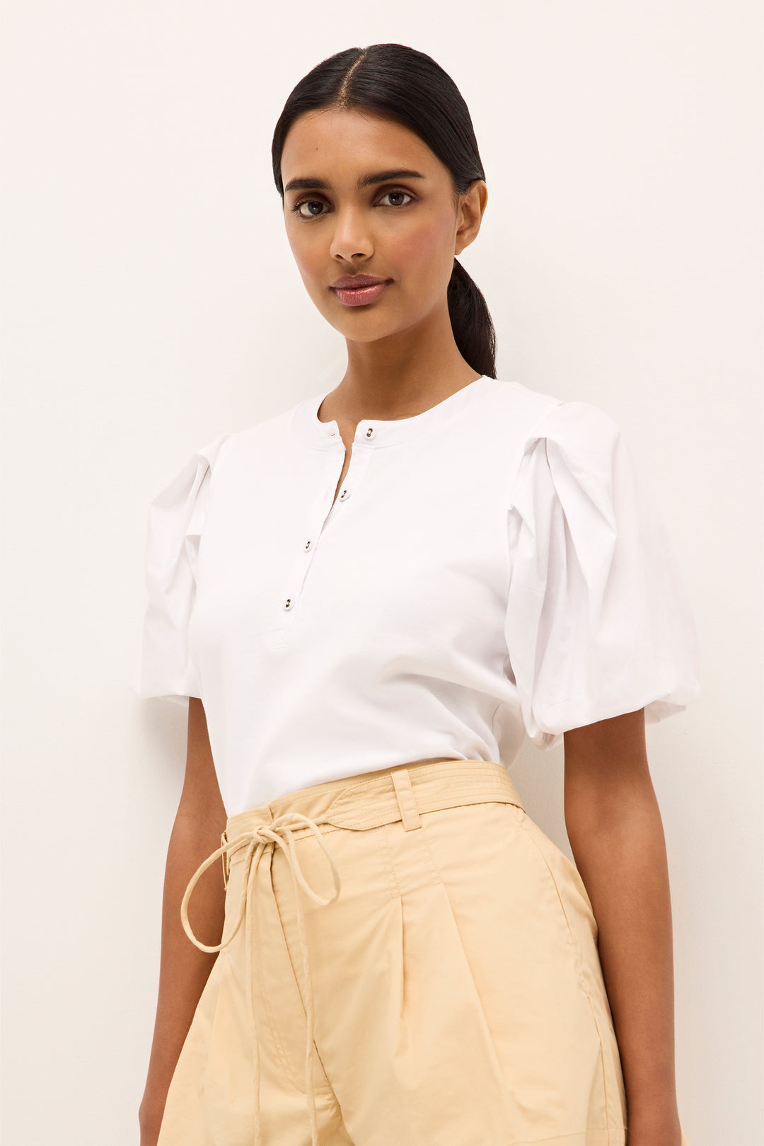 Kaison Top in Cool White by Marie Oliver