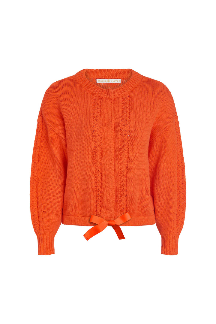 Odell Cardigan in Orange by Marie Oliver