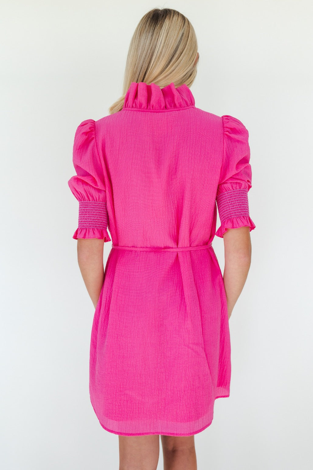 george pink dress BERNADETTE George gathered taffeta mini dress