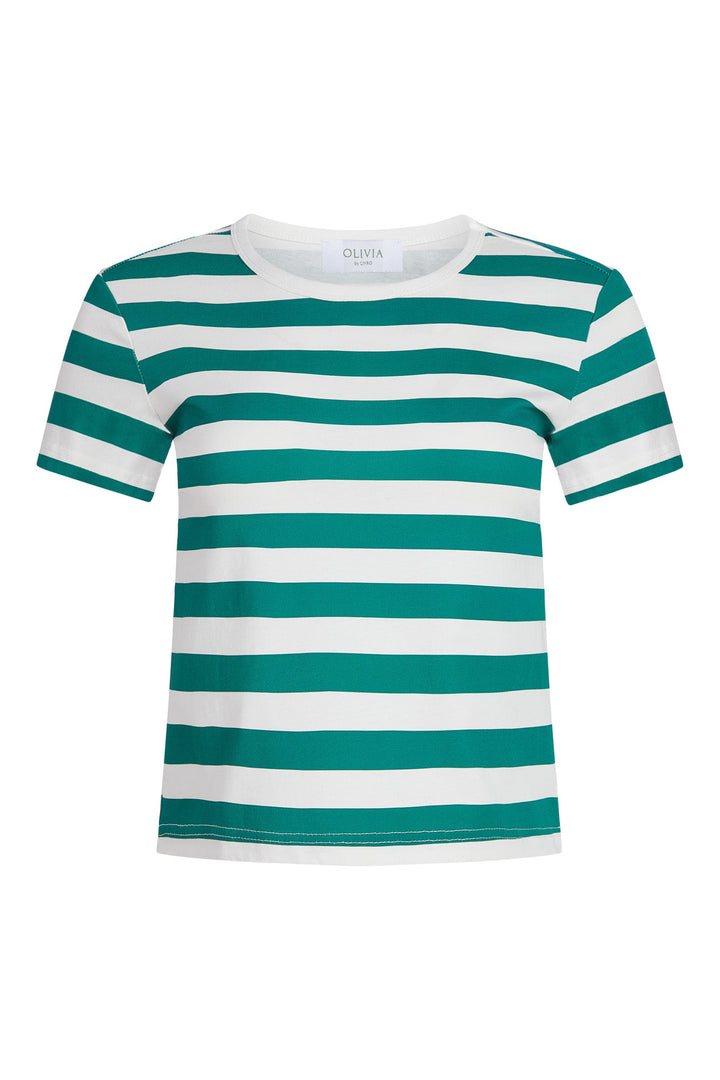 Marine Green Stripe Tee Olivia by Livro