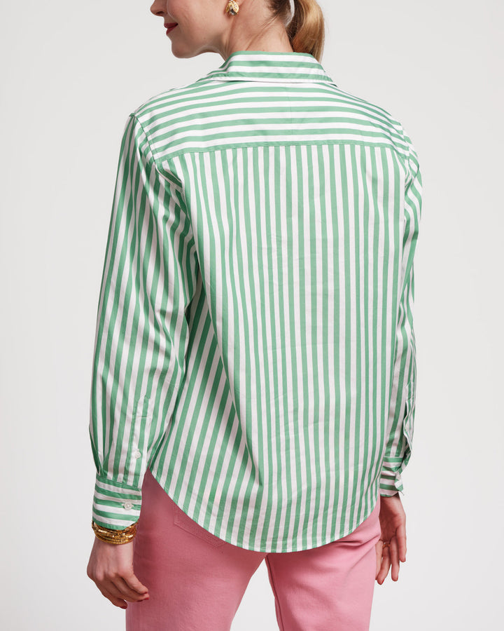 Perfect Button Down in Green Stripe by Frances Valentine