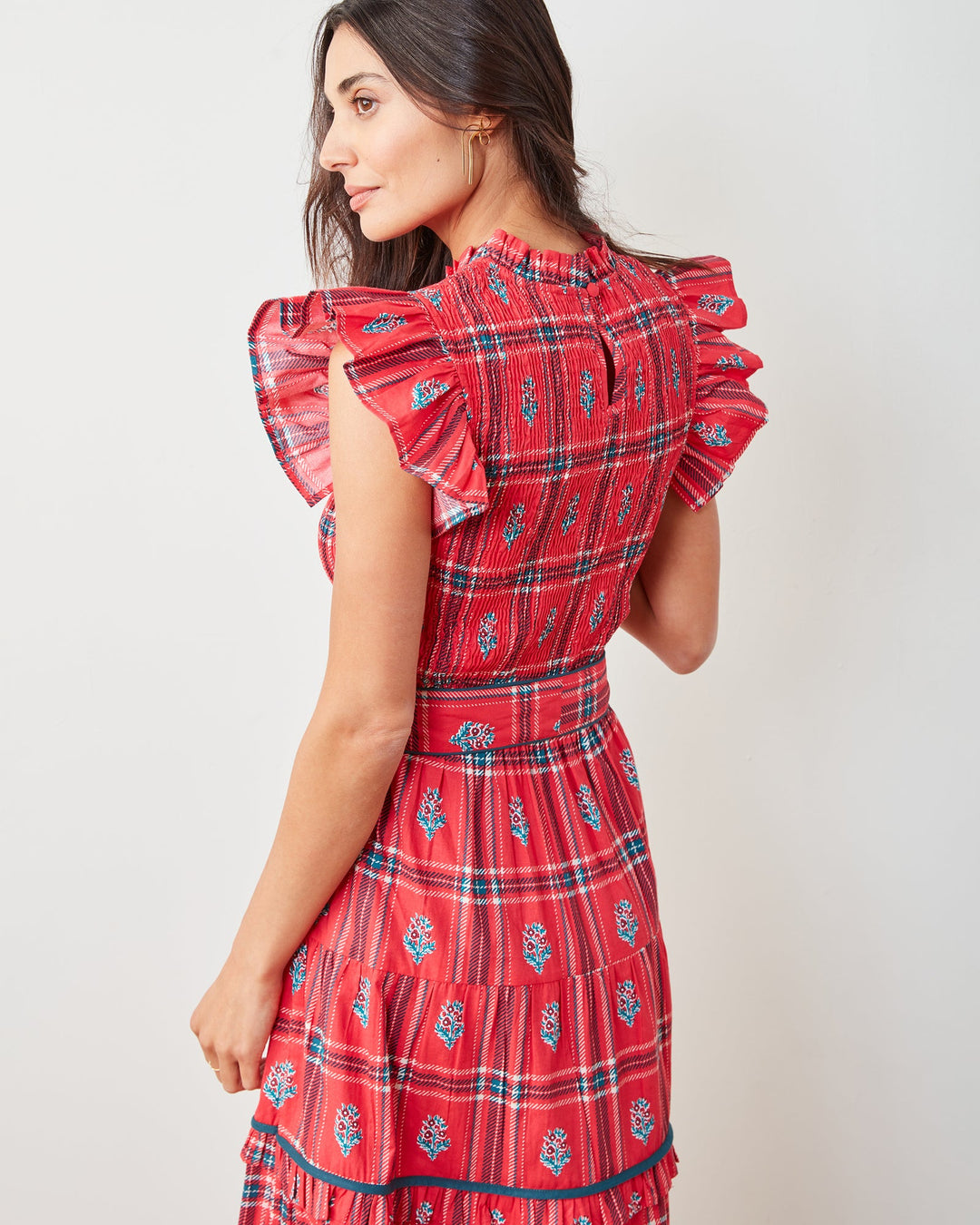 Ready to Ruffle Dress in Nostalgia Plaid by Printfresh