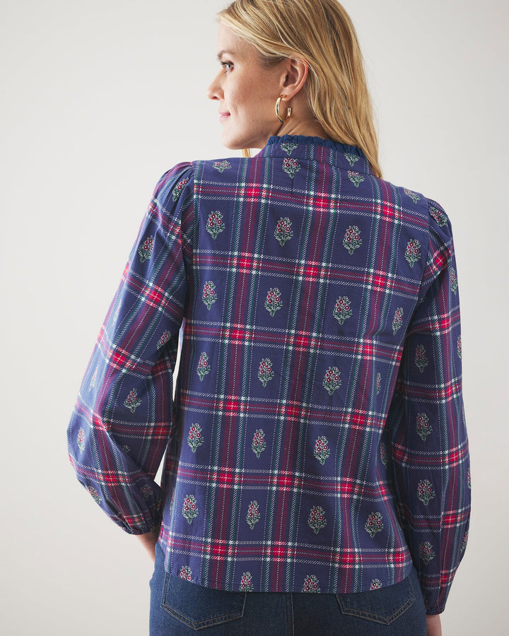 On the Books Blouse in Nostalgia Plaid by Printfresh