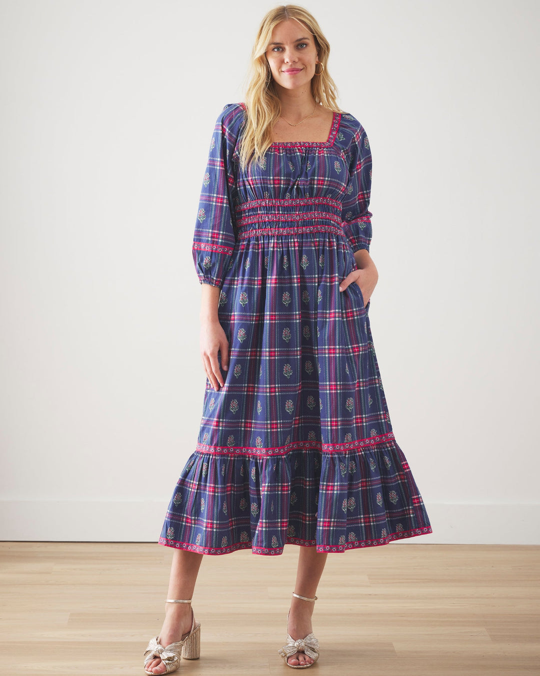 Stroll Around Dress in Nostalgia Plaid by Printfresh