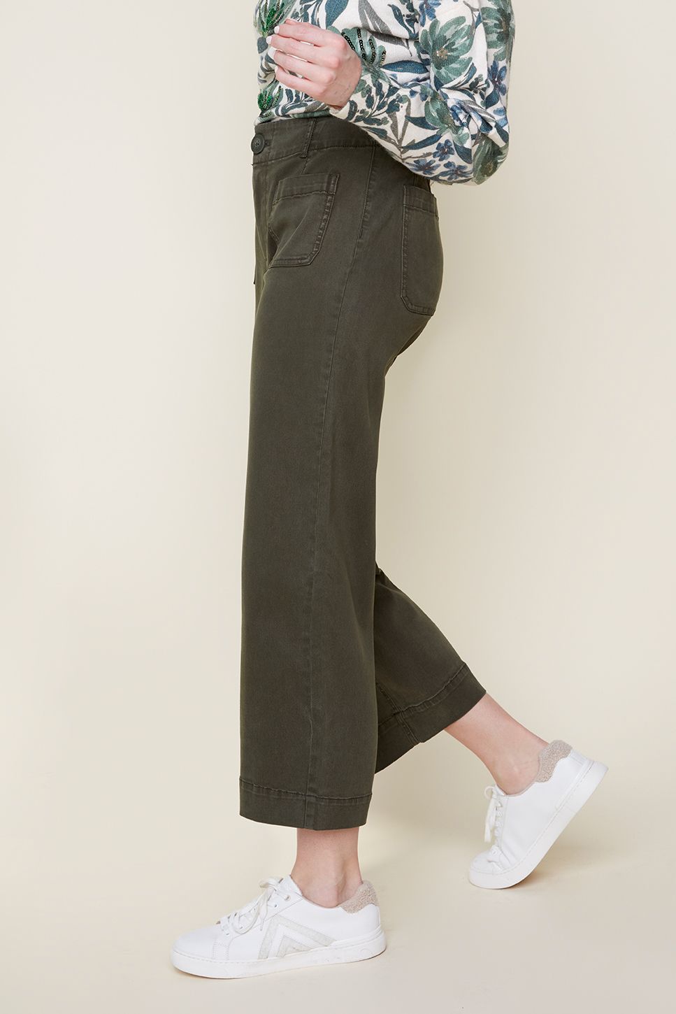 Renuar Cropped Wide Leg Pant