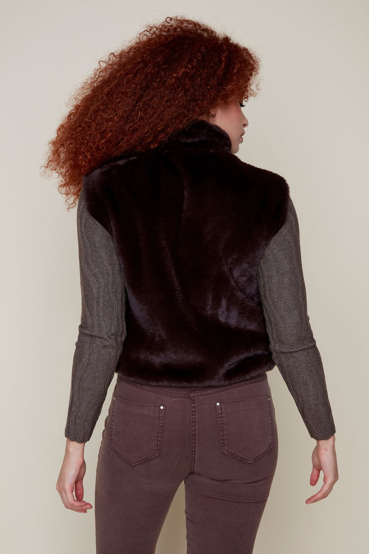 Renuar chocolate fur vest